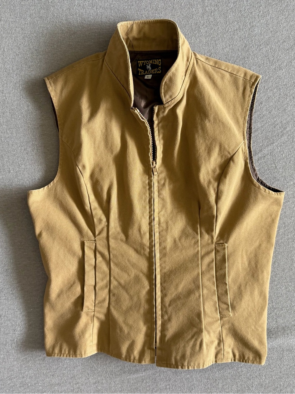 Women’s Canvas Tan Workwear Vest - Zip Front